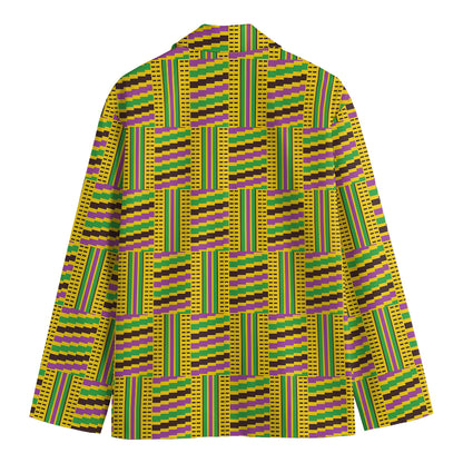 Ghana Kente Pattern Print Men's Cotton Blazer