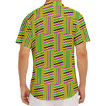 Ghana Kente Pattern Print Men's Deep V-Neck Shirt