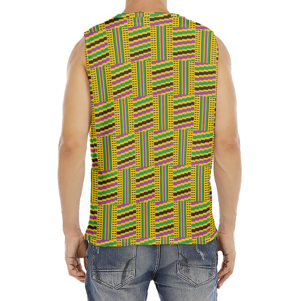 Ghana Kente Pattern Print Men's Fitness Tank Top
