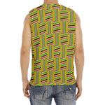 Ghana Kente Pattern Print Men's Fitness Tank Top
