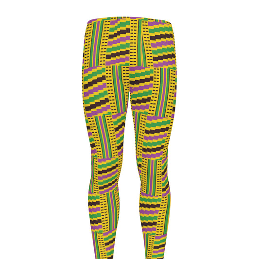 Ghana Kente Pattern Print Men's leggings