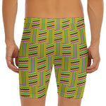 Ghana Kente Pattern Print Men's Long Boxer Briefs