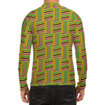 Ghana Kente Pattern Print Men's Long Sleeve Rash Guard