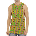 Ghana Kente Pattern Print Men's Muscle Tank Top