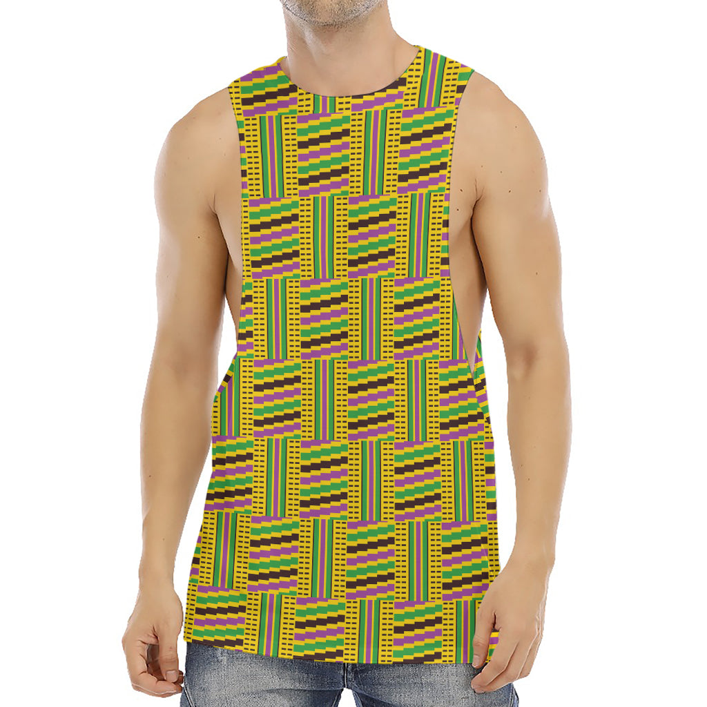 Ghana Kente Pattern Print Men's Muscle Tank Top