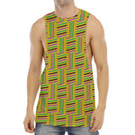 Ghana Kente Pattern Print Men's Muscle Tank Top