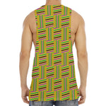 Ghana Kente Pattern Print Men's Muscle Tank Top