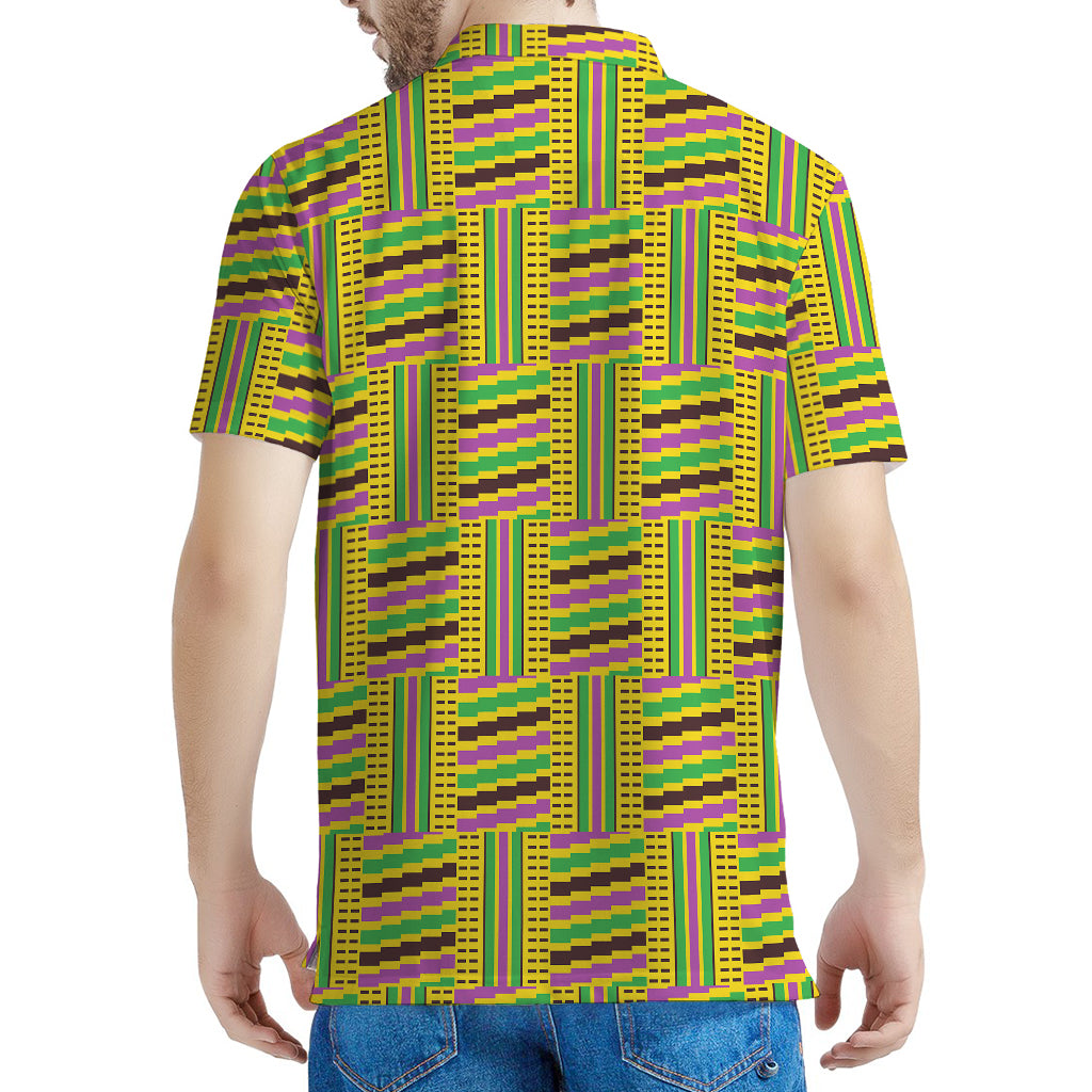 Ghana Kente Pattern Print Men's Polo Shirt
