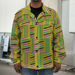 Ghana Kente Pattern Print Men's Shirt Jacket
