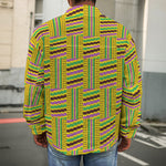 Ghana Kente Pattern Print Men's Shirt Jacket