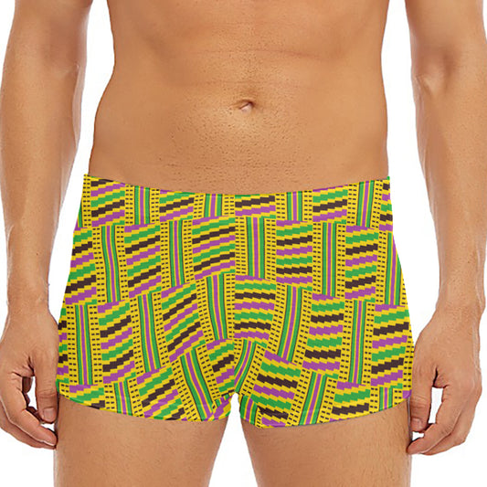 Ghana Kente Pattern Print Men's Short Boxer Briefs