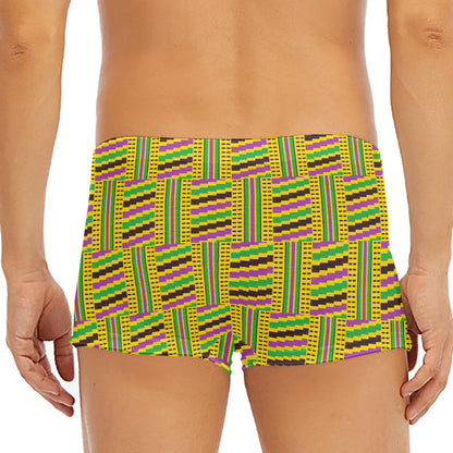 Ghana Kente Pattern Print Men's Short Boxer Briefs