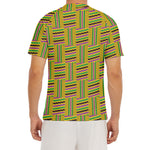 Ghana Kente Pattern Print Men's Short Sleeve Rash Guard