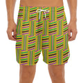 Ghana Kente Pattern Print Men's Split Running Shorts
