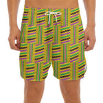 Ghana Kente Pattern Print Men's Split Running Shorts