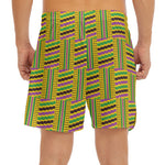 Ghana Kente Pattern Print Men's Split Running Shorts