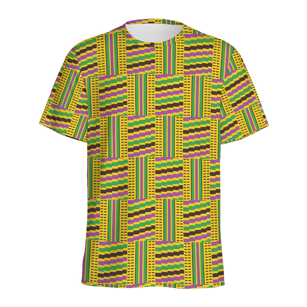 Ghana Kente Pattern Print Men's Sports T-Shirt