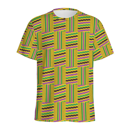 Ghana Kente Pattern Print Men's Sports T-Shirt