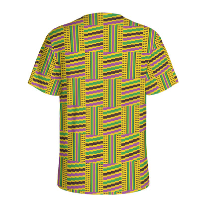 Ghana Kente Pattern Print Men's Sports T-Shirt