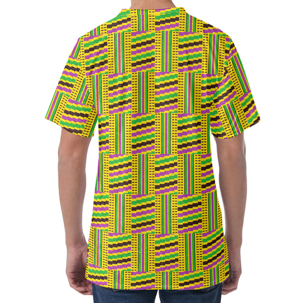 Ghana Kente Pattern Print Men's Velvet T-Shirt