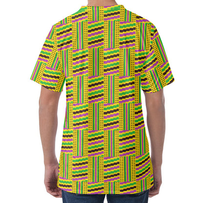 Ghana Kente Pattern Print Men's Velvet T-Shirt