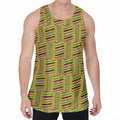 Ghana Kente Pattern Print Men's Velvet Tank Top
