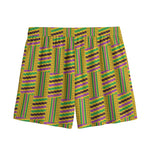 Ghana Kente Pattern Print Mesh Shorts