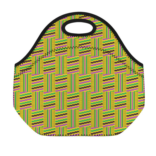 Ghana Kente Pattern Print Neoprene Lunch Bag