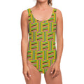 Ghana Kente Pattern Print One Piece Swimsuit
