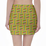 Ghana Kente Pattern Print Pencil Mini Skirt