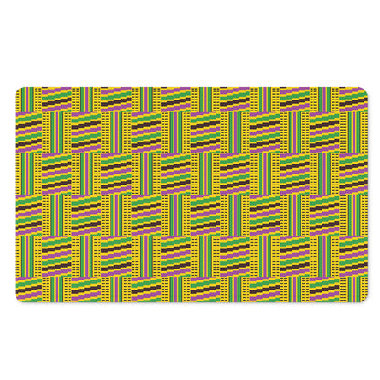 Ghana Kente Pattern Print Polyester Doormat