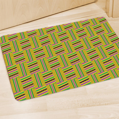 Ghana Kente Pattern Print Polyester Doormat