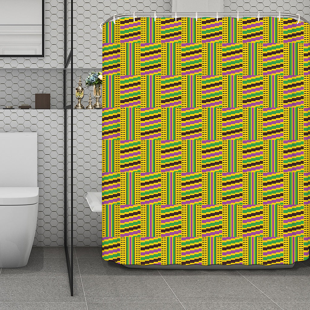 Ghana Kente Pattern Print Polyester Shower Curtain