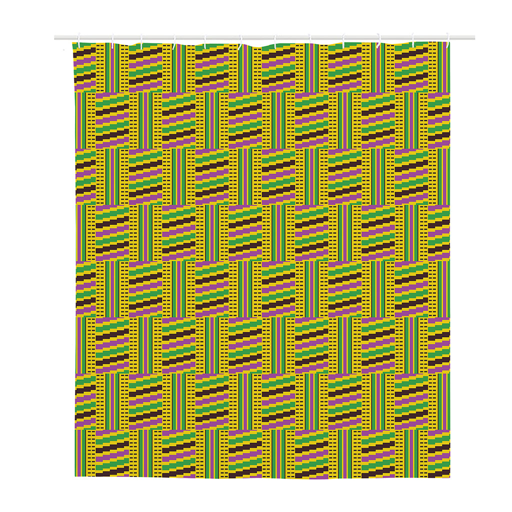 Ghana Kente Pattern Print Polyester Shower Curtain