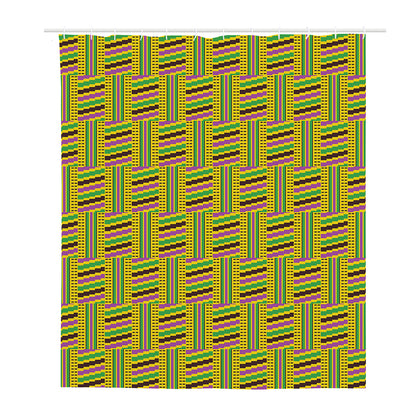 Ghana Kente Pattern Print Polyester Shower Curtain