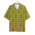 Ghana Kente Pattern Print Rayon Hawaiian Shirt