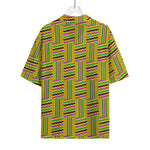 Ghana Kente Pattern Print Rayon Hawaiian Shirt