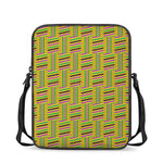 Ghana Kente Pattern Print Rectangular Crossbody Bag