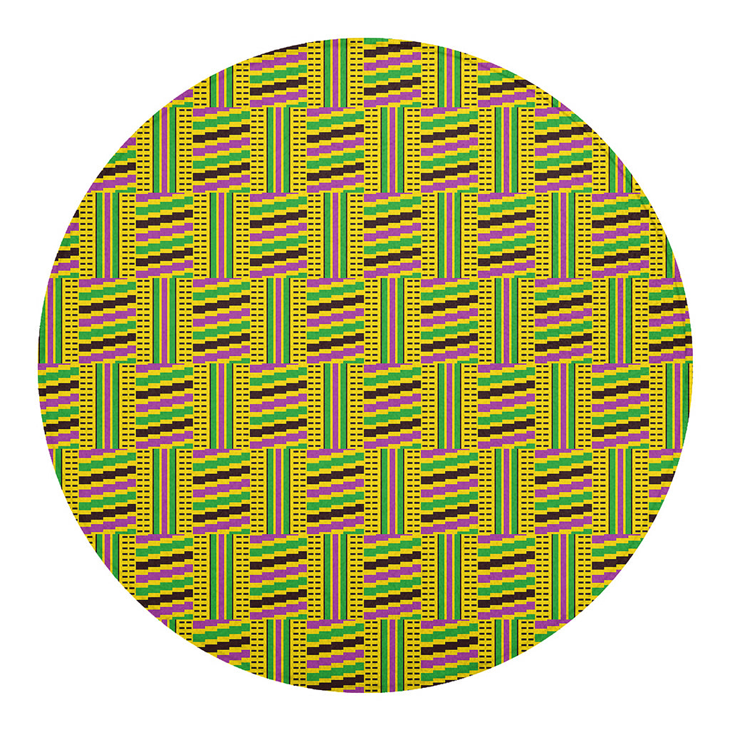 Ghana Kente Pattern Print Round Blanket