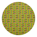 Ghana Kente Pattern Print Round Blanket