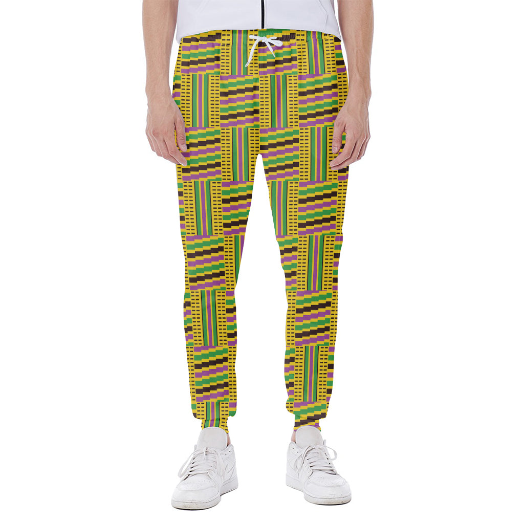Ghana Kente Pattern Print Scuba Joggers