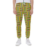 Ghana Kente Pattern Print Scuba Joggers