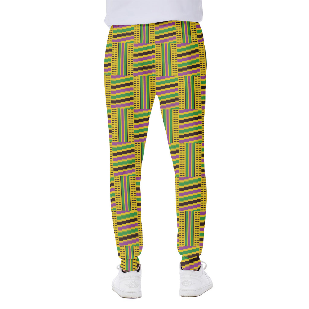 Ghana Kente Pattern Print Scuba Joggers