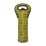 Ghana Kente Pattern Print Single Neoprene Wine Tote