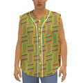 Ghana Kente Pattern Print Sleeveless Baseball Jersey