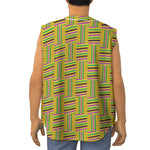 Ghana Kente Pattern Print Sleeveless Baseball Jersey