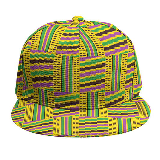 Ghana Kente Pattern Print Snapback Cap