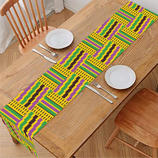 Ghana Kente Pattern Print Table Runner