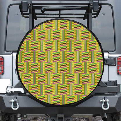 Ghana Kente Pattern Print Tire Cover