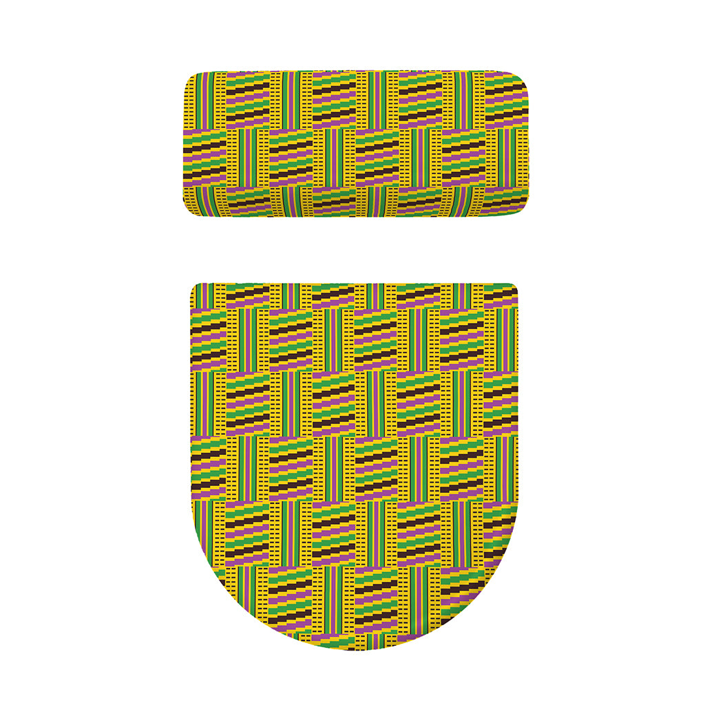 Ghana Kente Pattern Print Toilet Lid And Tank Cover Set